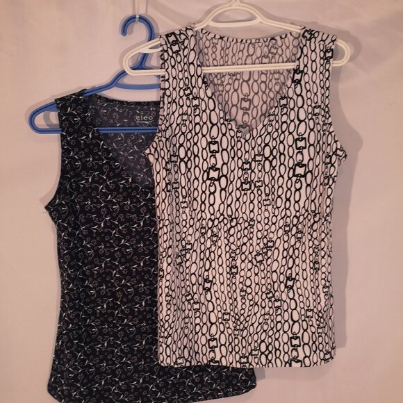 Cleo Tops - 2 - Cleo Ladies V-neck Sleeveless Tank Tops